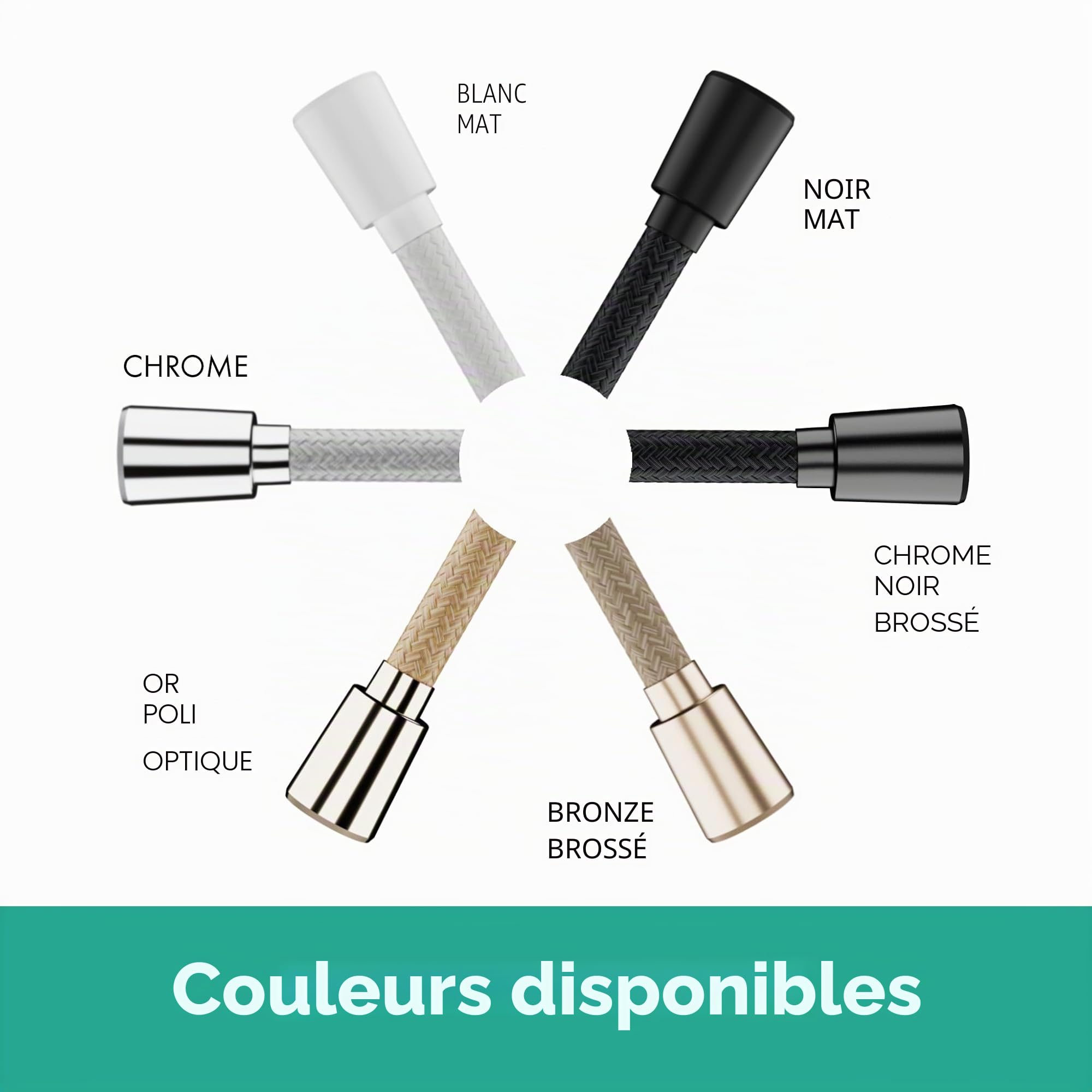 hansgrohe Designflex - Flexible de douche textile universel 1,60 m, tuyau de douche avec protection anti-pliure et écrou tournant anti-torsion, avec joints d'étanchéité, Chromé
