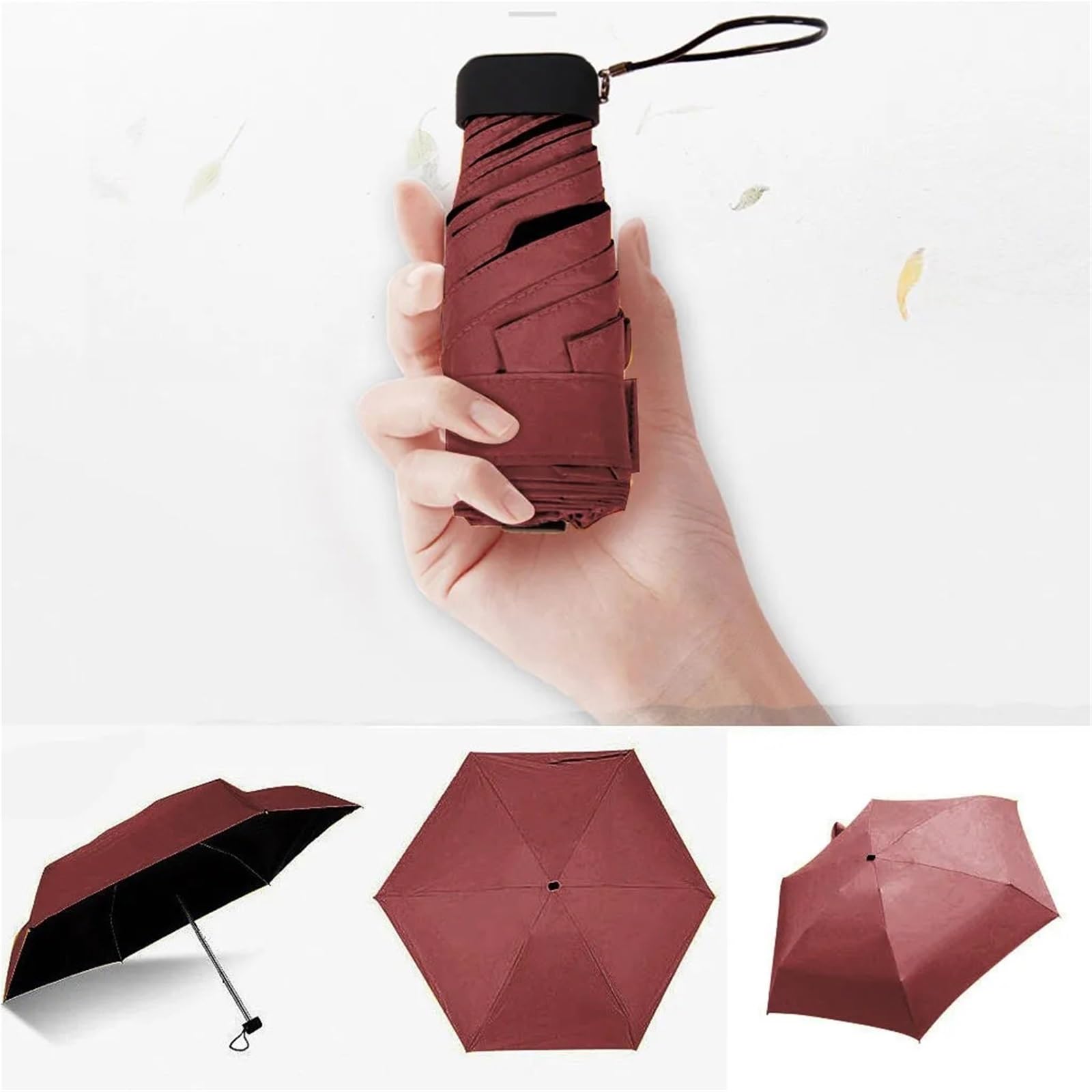 Płaski mini parasol kieszonkowy parasol przeciwsłoneczny UV parasol podróżny lekki