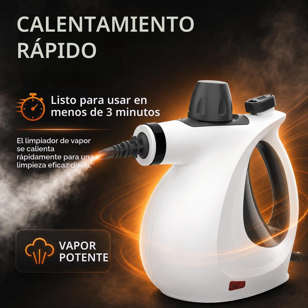 Limpiador a Vapor Portátil, 3,2 bar para Hornos y Campanas