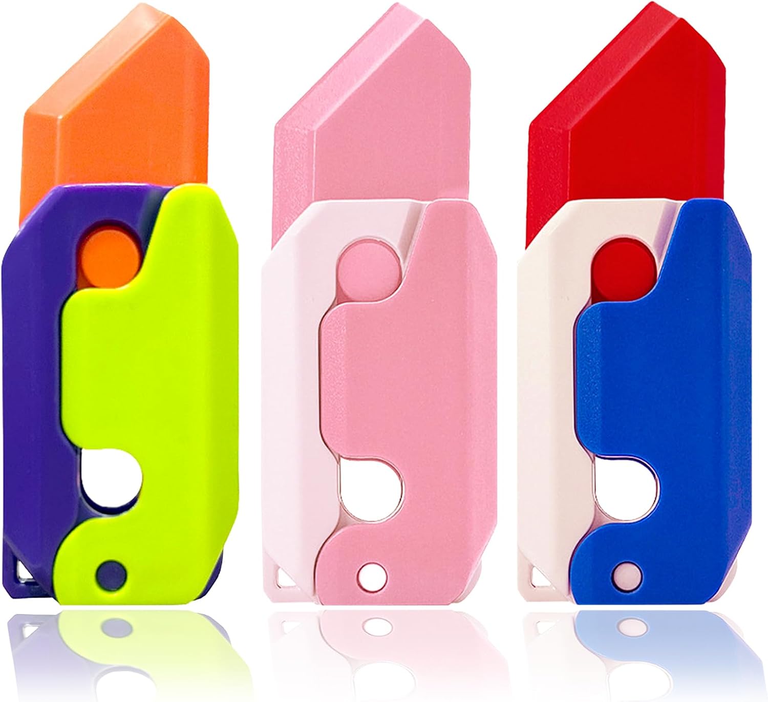 3pcs Fidget Toys Knife, 3D Printing Gravity Fidget Knife Toys, Sensory Knife Fidget Toys, Plastic Carrot Fidget Knife for Adults Teens Kids, Anxiety Stress Relief Toy