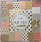Shoppes on the Square 12x12 Cardstock Scrapbooking Paper Pad, Gold Foil, Embossed