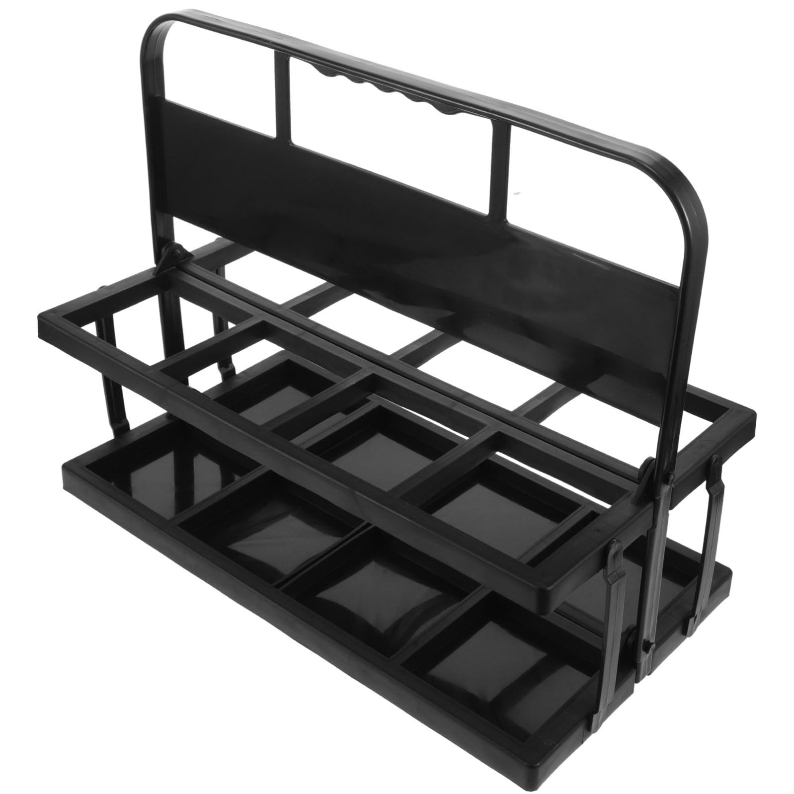 Tofficu Porta Borraccia Sportivo 8 Scomparti in Plastica Nero, Facile da Trasportare e Design Elegante, per Squadre Sportive e Allenamenti
