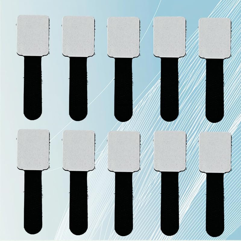 Hook and Loop Cable Ties Self Adhesive Car Desk Cable Ties Hook and Loop Strap Sticky Cord Organizer Cable Clip Household & Office Essentials(Black)