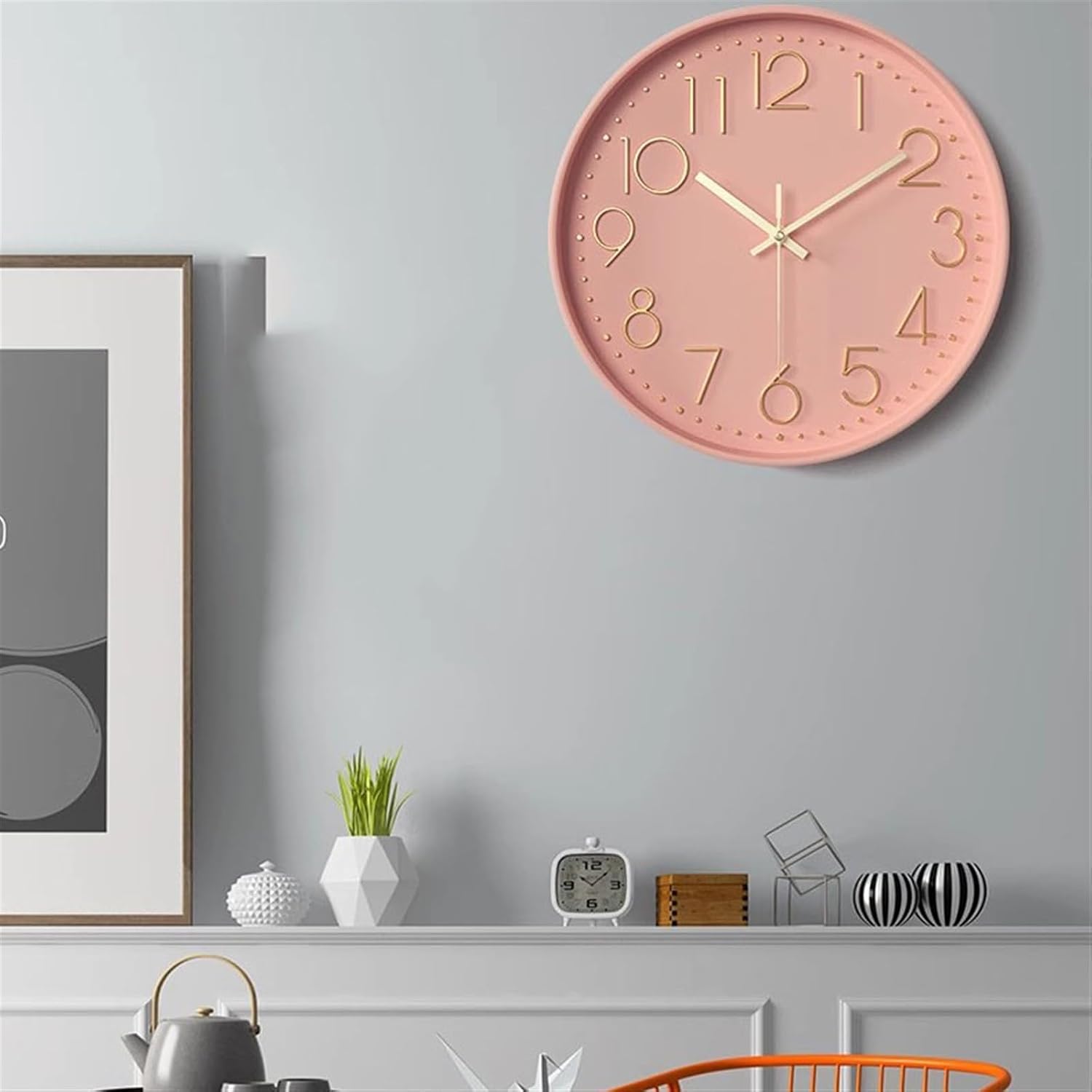 Home Wall Clocks Living Room Wall Clock Luxury Modern Simple Wall Clock Bedroom Mute Creative Family Clock Household Quartz Clock Home Office Decorations (Color : D, Size : L) (D Small) image 5