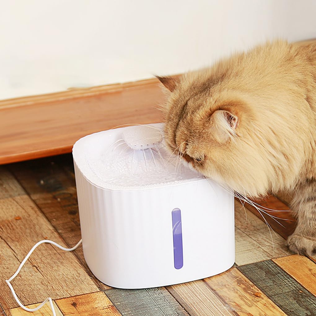 Cat Water Fountain for Drinking, 3L Cat Water Fountain with LED Light and Activated Carbon Filter, Ultra Quiet Cat Fountain, Cat Drinking Fountain, Pet Fountain Water Dispenser for Cats Dogs