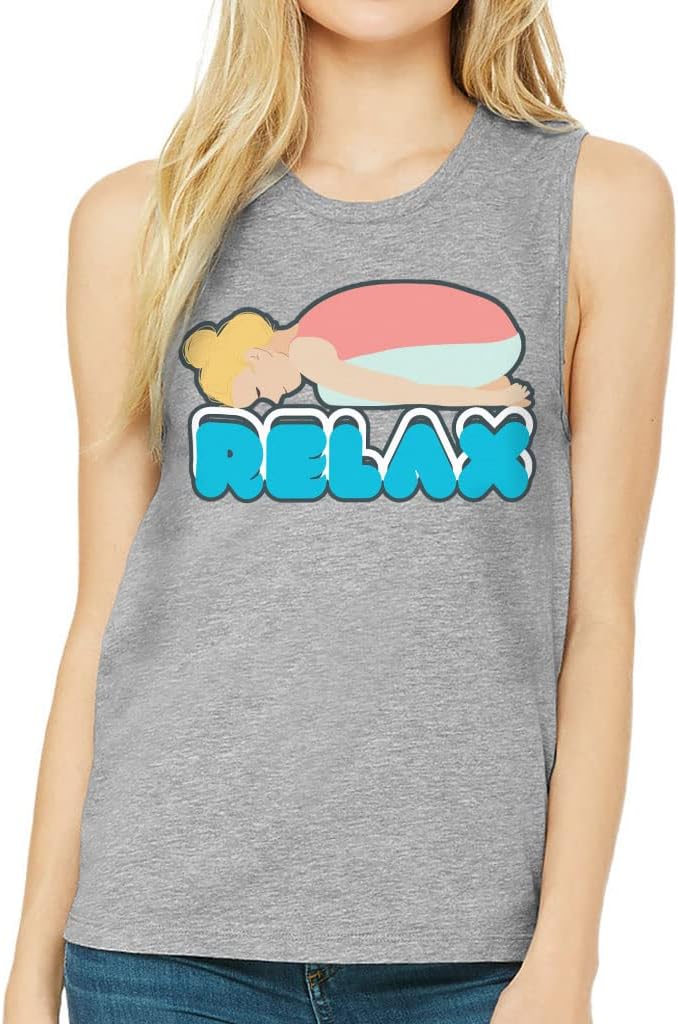 Relax Yoga Women's Muscle Tank - Cool Tank Top - Themed Workout Tank