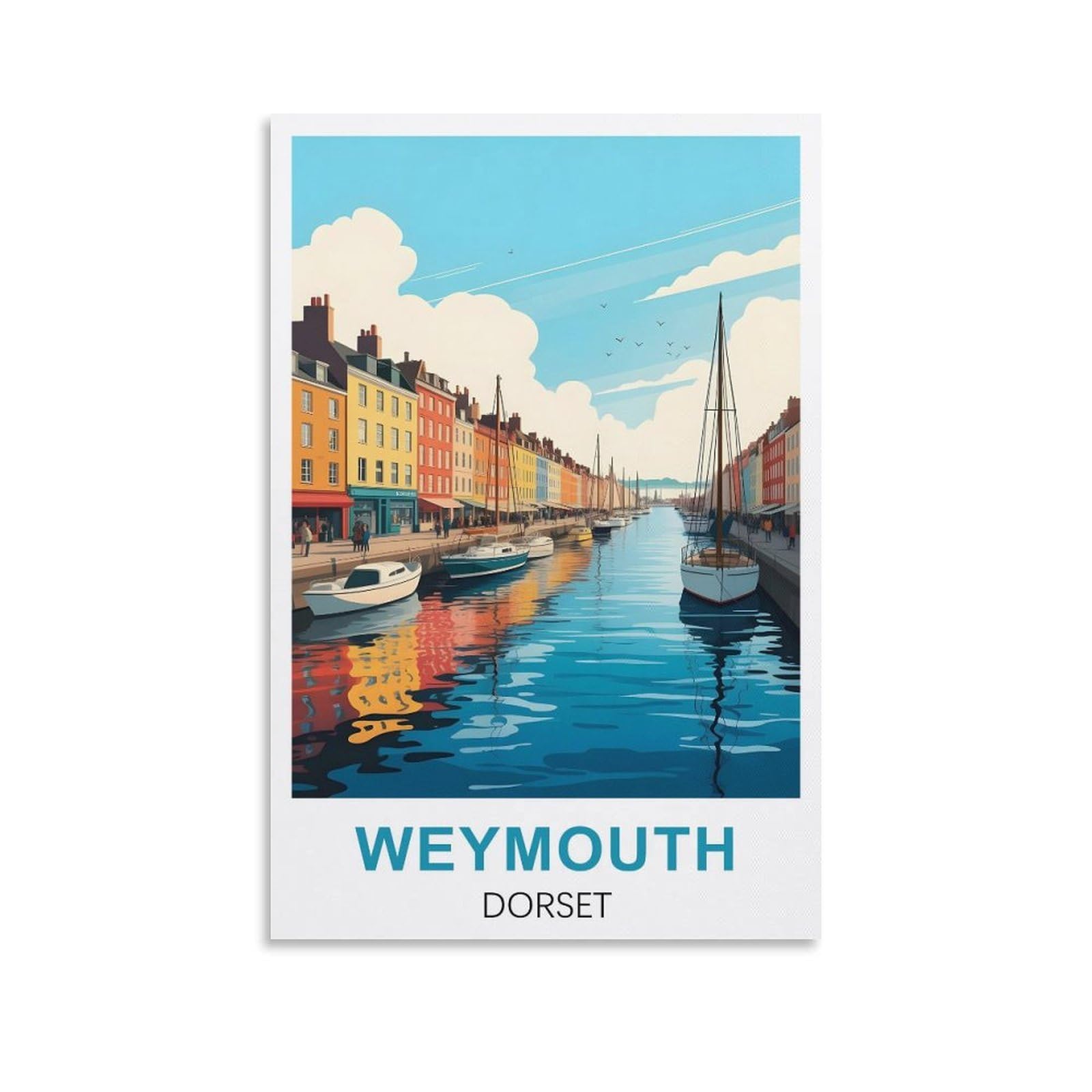 EZMLFA 5D Diamond Painting Kits for Adults,Weymouth Dorset Diamond Art Kits for Beginners,Full Drill Diamonds Gem Art for Home Wall Decor Gift 30x40cm