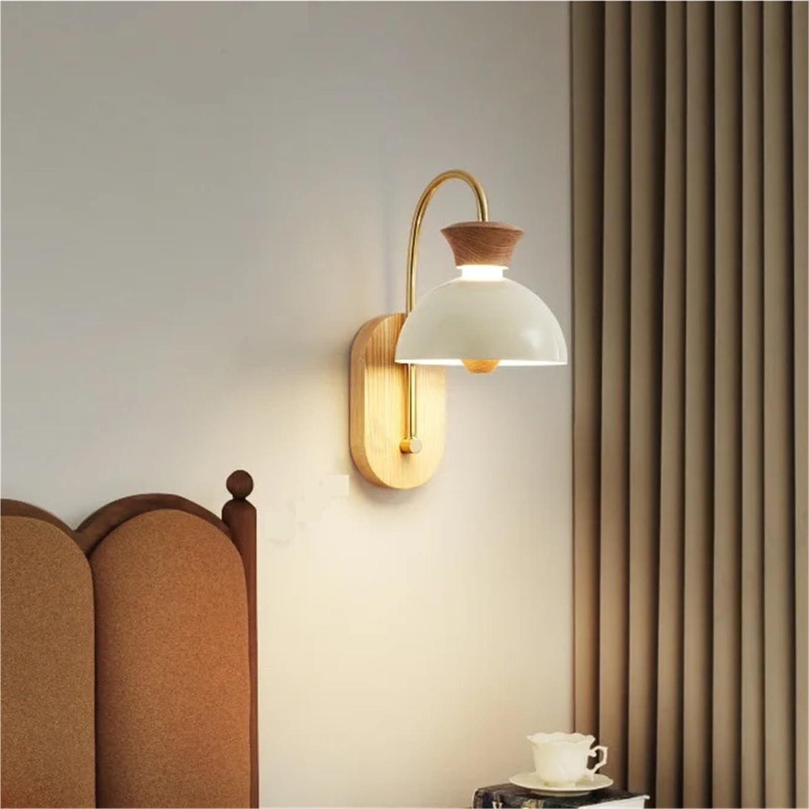 Kexcftg A Retro Simple Led European Wall Lamp Bedroom Bedside Living Room Dining Study Decorative Lighting(A)
