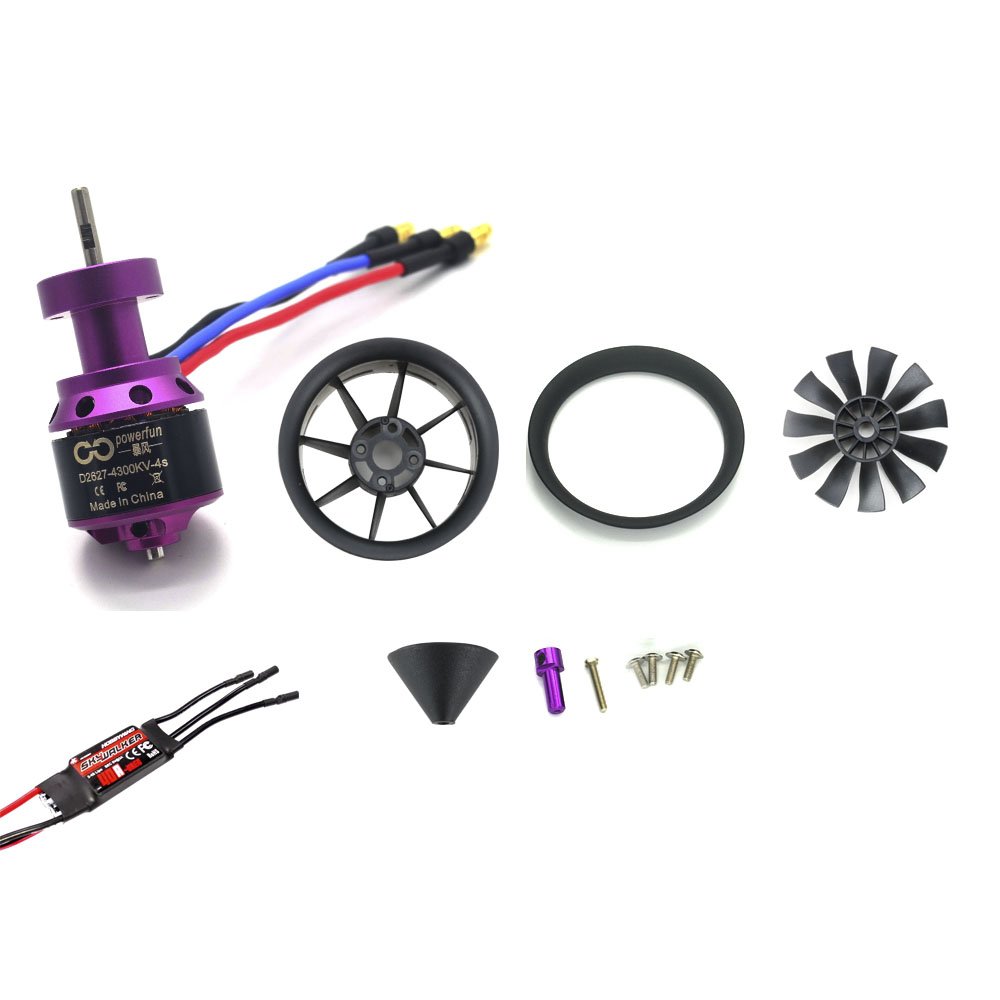 Powerfun EDF 50mm 11 Blades Ducted Fan with RC Brushless Motor 4300KV 4S with ESC 40A2~4S Balance Tested for EDF4S RC Jet Airplane product thumbnail 9