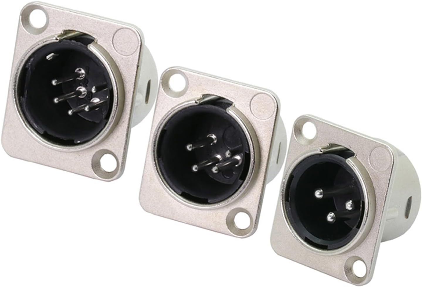 PONNYC 10個/ロット 3/4/5ピン XLR オスプラグ パネルマウント XLR シャーシ マイク マイクケーブル ターミナ