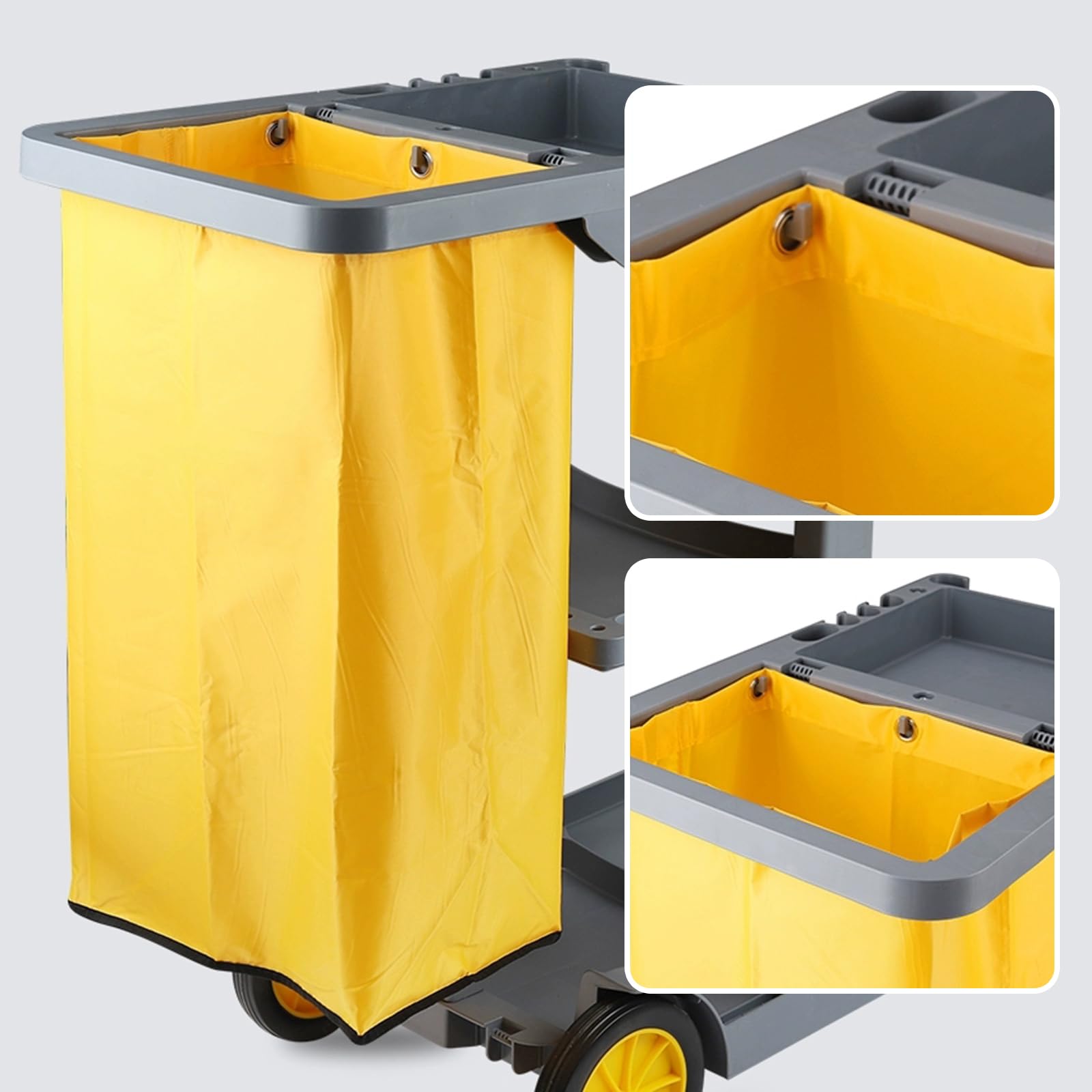 Carro de Limpieza Profesional Multifuncional,Trolleys Móviles,Cubo de fregado Profesional, Carro de limpieza viaria,para hotel, gastronomía, limpiador de edificios(Package A,Blue)