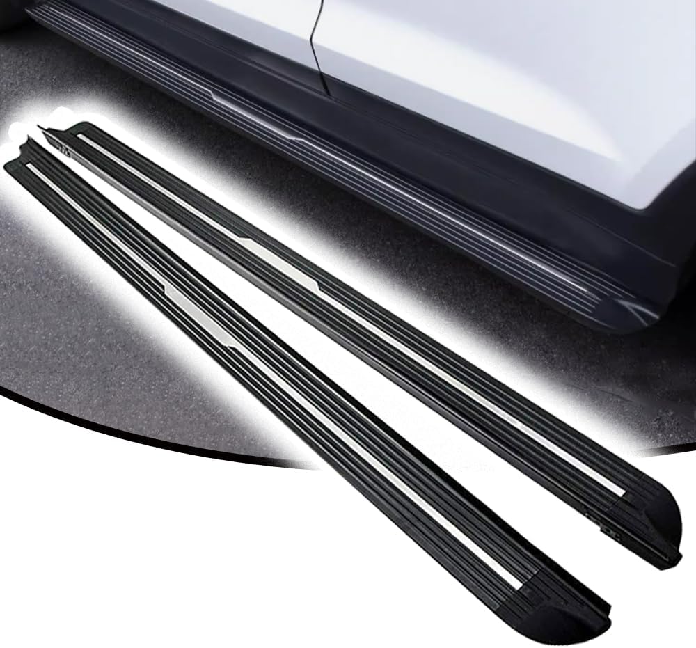 Running Boards for MG HS 2025 2 Fixed Aluminium Side Steps No Drilling for Screwing On Rail Board SUV Accessories Black 1 Set HJG