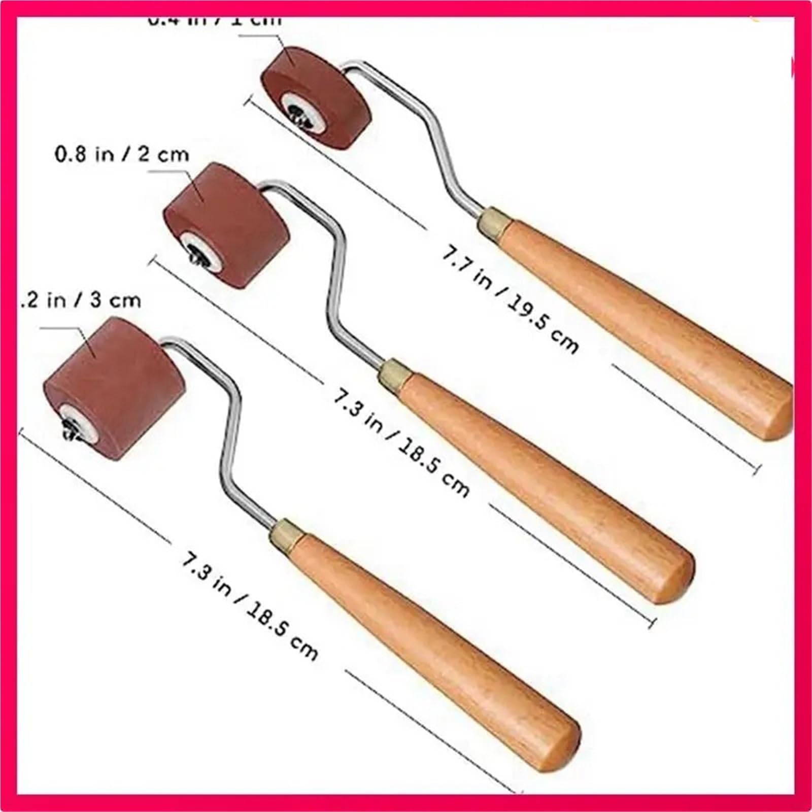 Gummi Abstreiferwalze 6Pcs Printmaking Brayer Rubber Roller Paint Brush Ink Applicator Art Craft Oil Painting Tool for