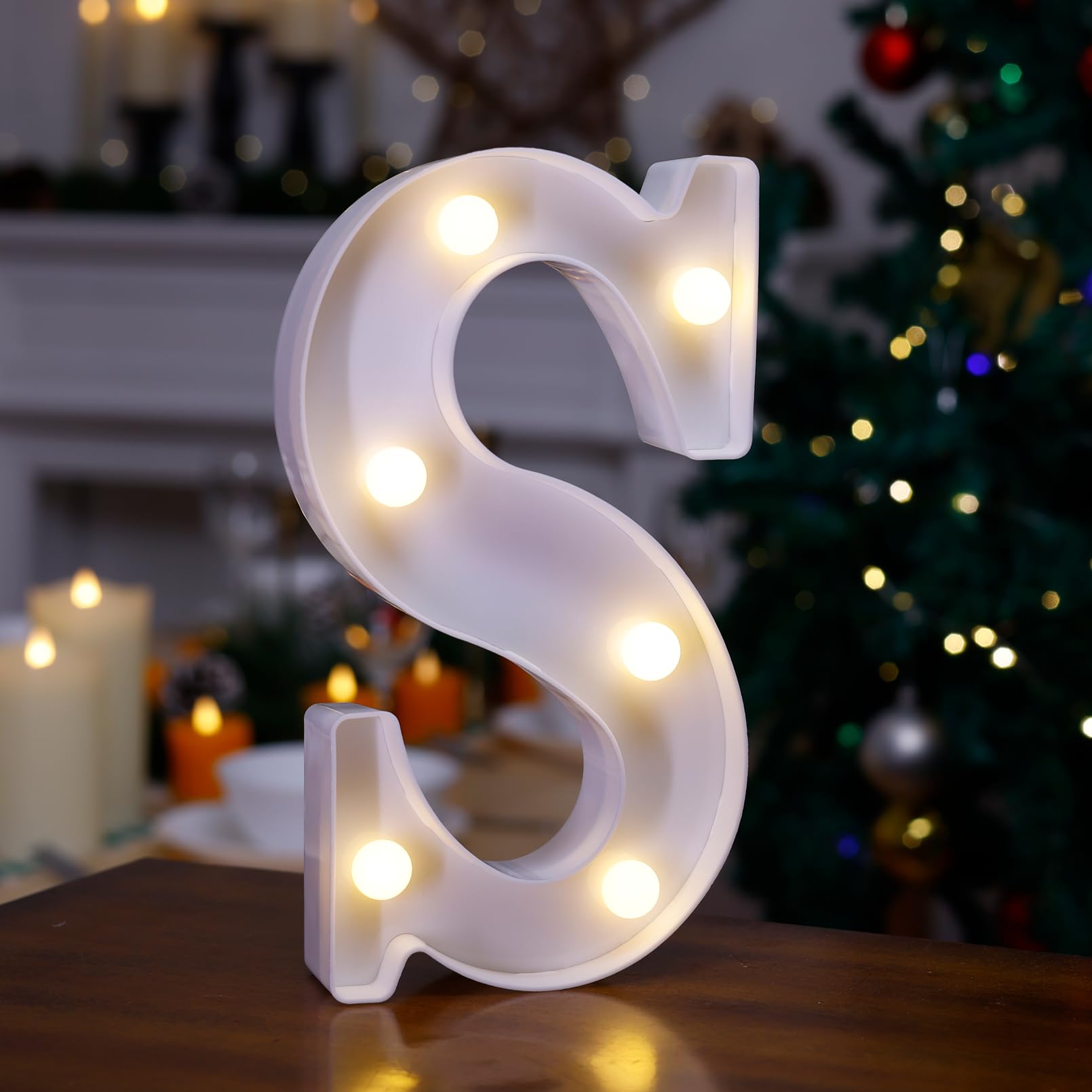 TRONSBOO LED Marquee Sign Light Up Letters, Alphabet Light Up Letters Sign, Battery Powered LED Letter Lights for Night Light, Wedding, Birthday, Party, Christmas or Home Decor (Letter S)
