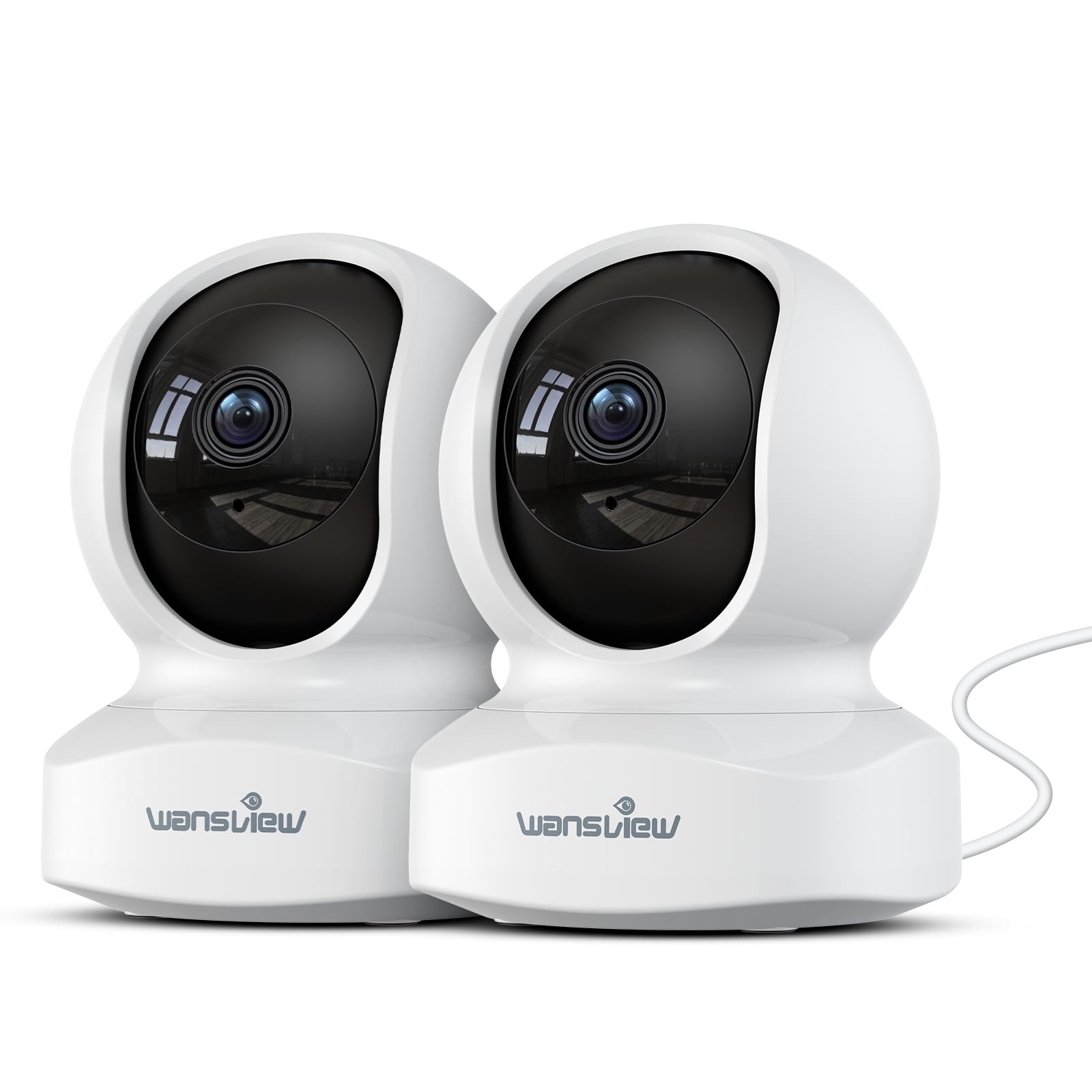wansview Camara Vigilancia WiFi Interior - 2K Camaras Vigilancia Domicilio WiFi 360° para Perros, Seguimiento del Movimiento, Detección de Humano, Grabación Continua, Audio Bidireccional