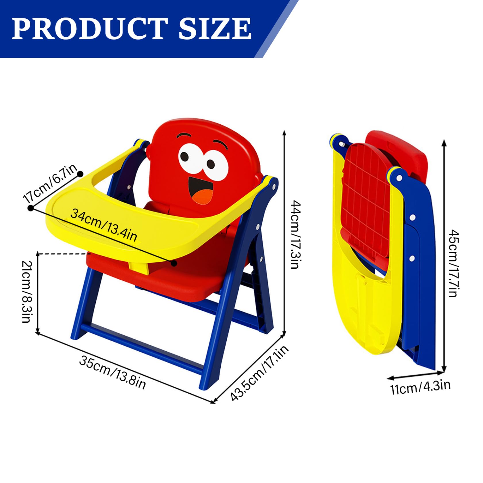 Trona portátil para viajes y hogar: silla de alimentación para bebés con bandeja extraíble, plegado en un segundo, liviana y compacta para acampar, playa, cenar (rojo) 1