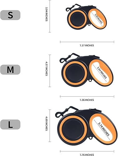 Miniatura 8 de Correa retráctil para perro de 16 pies, sin enredos de 360, resistente para perros de hasta 66 libras con mango antideslizante, correa de paseo para