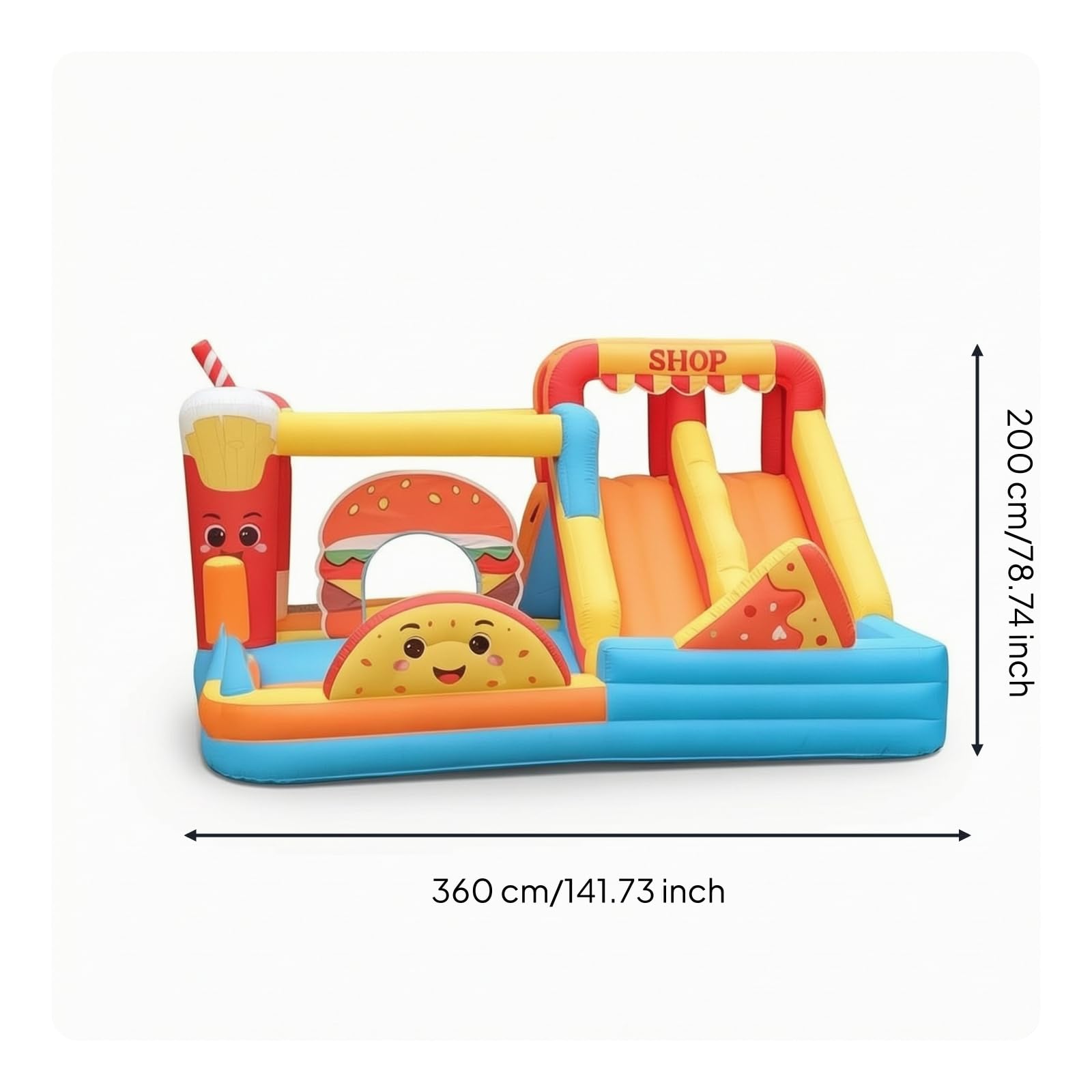 Castello Gonfiabile con Scivolo Multicolore Castello Gonfiabile con Ventola Robusto Trampolino per Feste di Compleanno