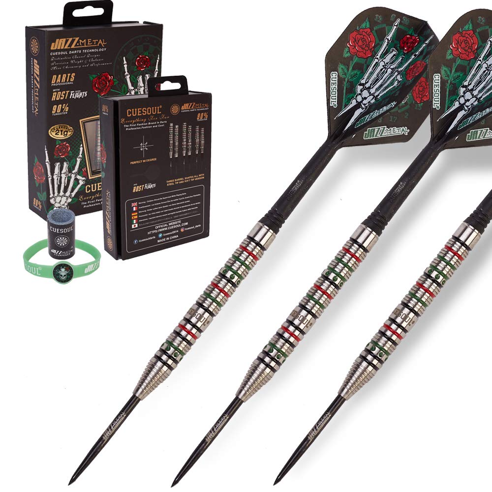 CUESOUL Jazz-Metal 23g 90% Tungsten Steel Tip Darts with ROST Integrated Dart Flights
