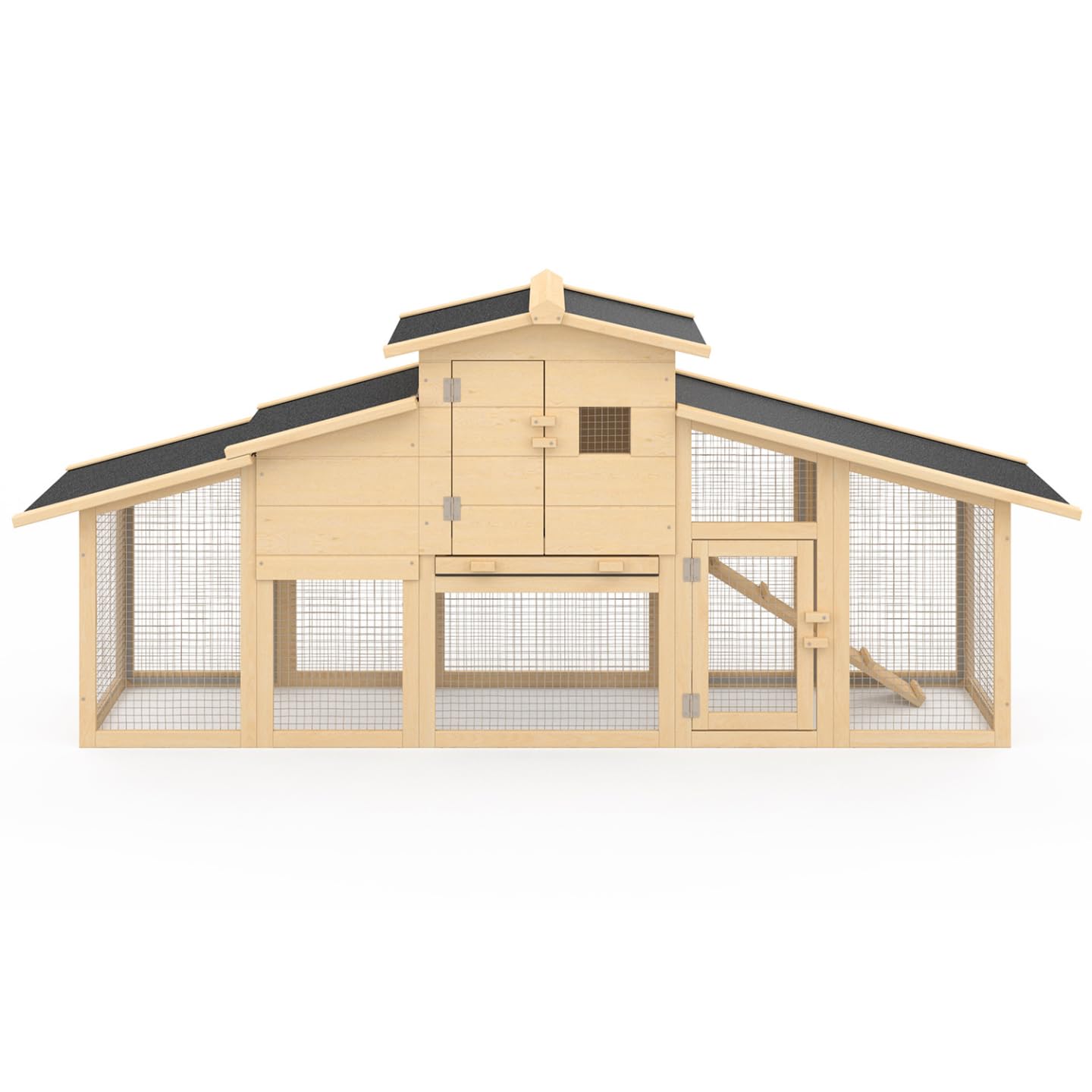 IDMarket – Gallinero VIP con ponderador y conejera doble XXL de madera