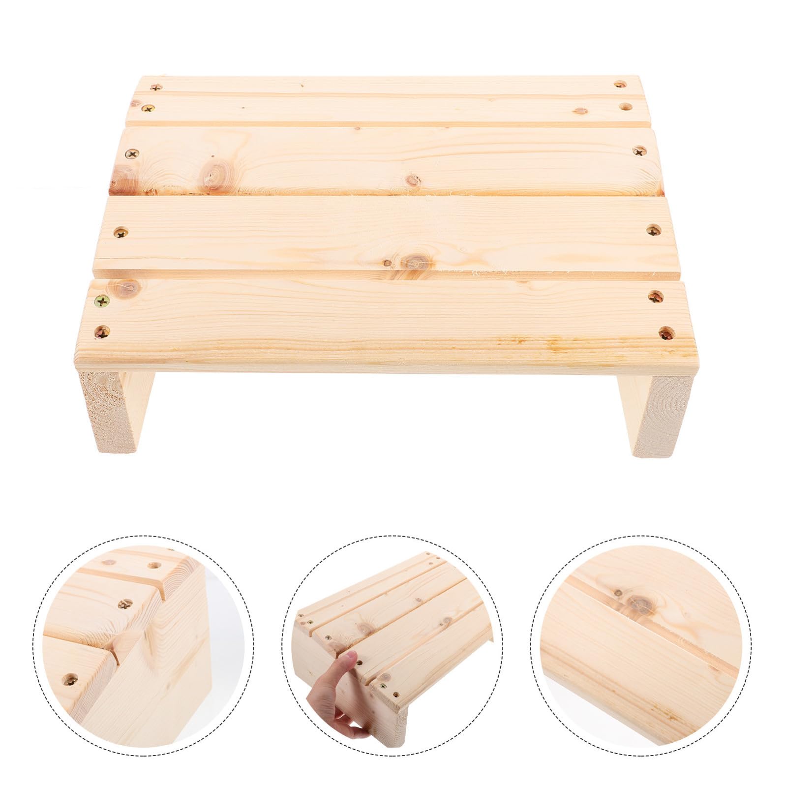 Tofficu Poggiapiedi per Miglioramento Salute e Comfort Durante Lavoro in Legno Ergonomico Inclinato Supporto Piedi Antiscivolo Beige 时间年份季节 per Ufficio Sotto Scrivania