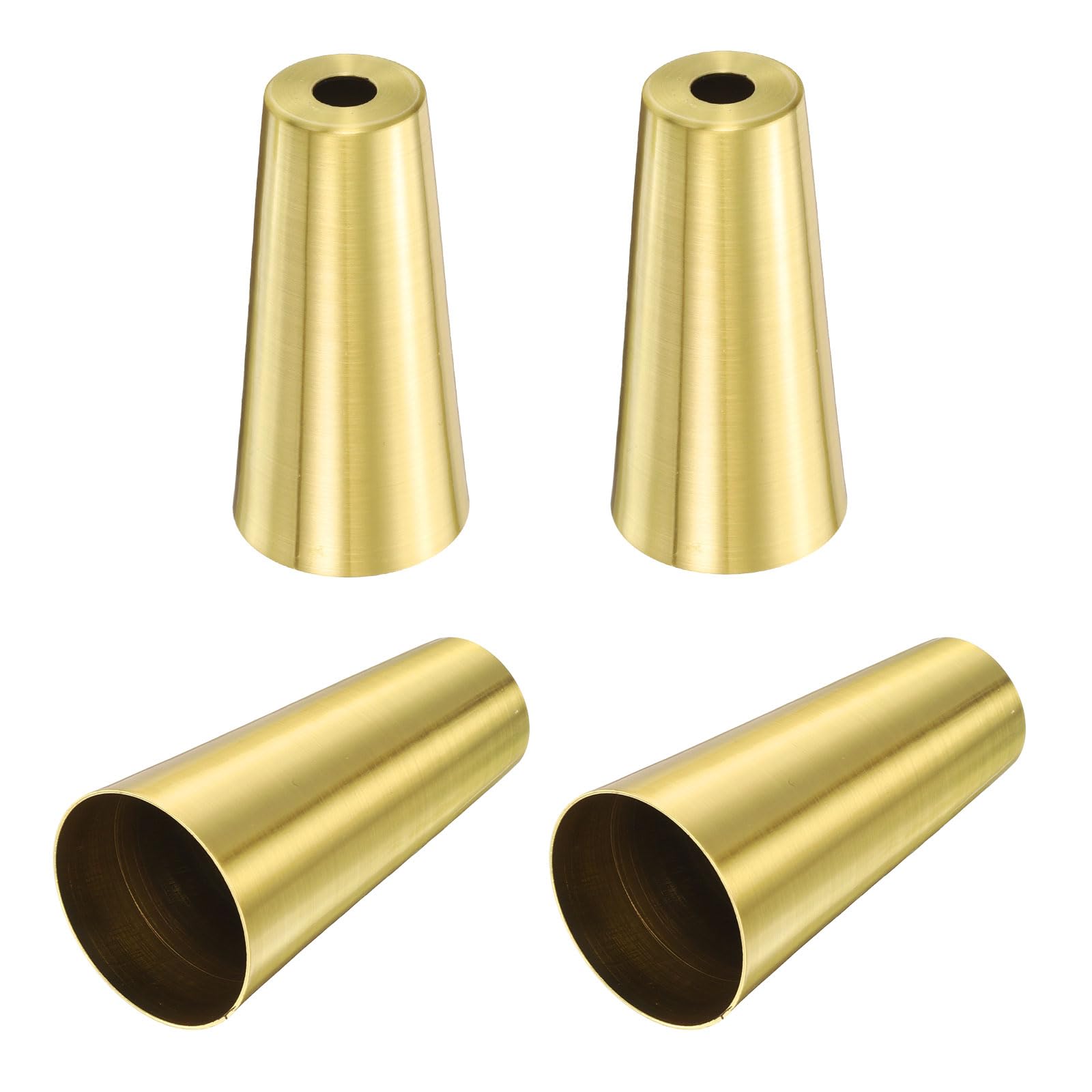 Fundas de metal para patas de muebles cónicas doradas de 1.26x2.36 pulgadas