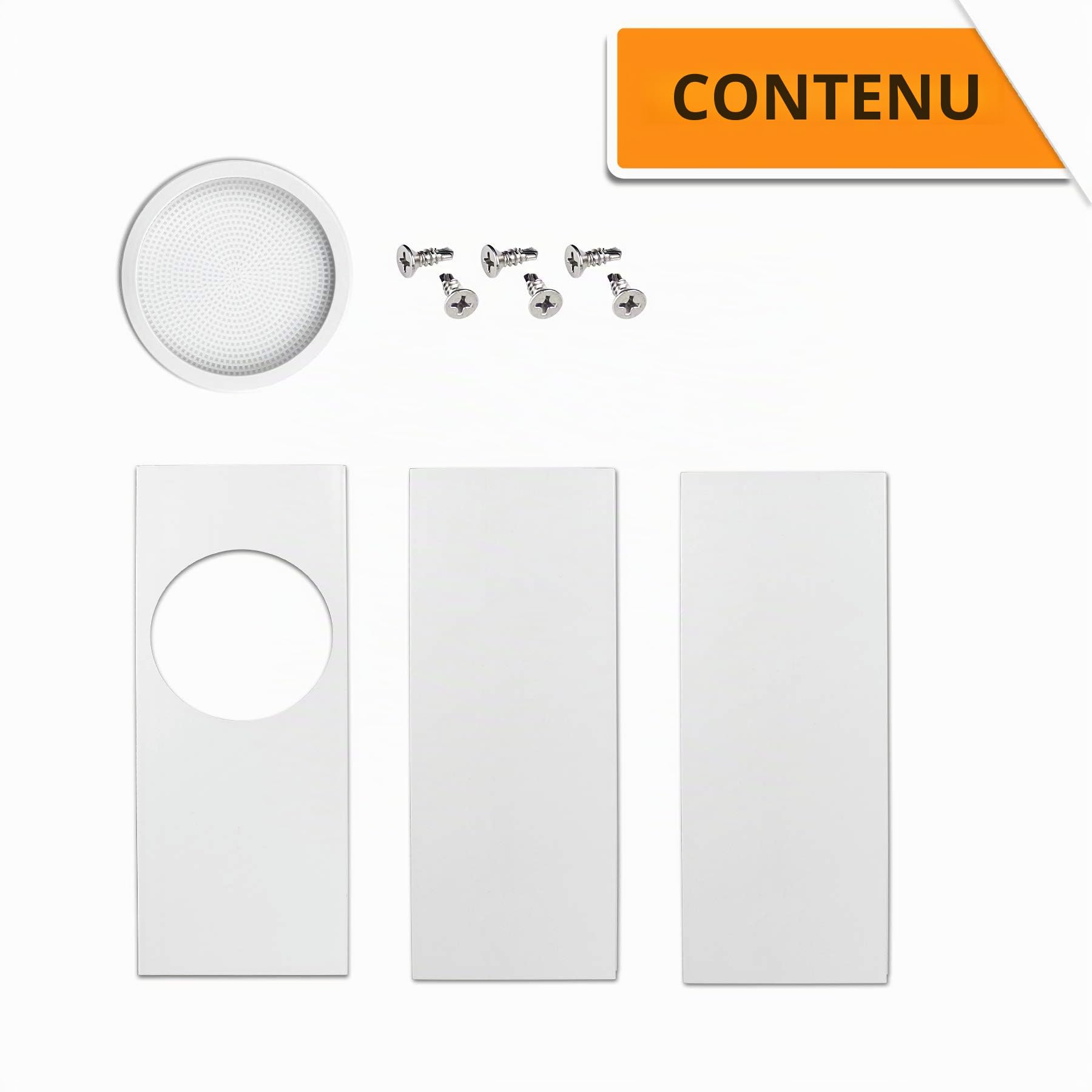 LBG Products Kit de plaques d'étanchéité de fenêtre pour unités de climatisation portables, kit d'aération en plastique pour fenêtres et portes coulissantes, panneaux de longueur réglable pour tuyau