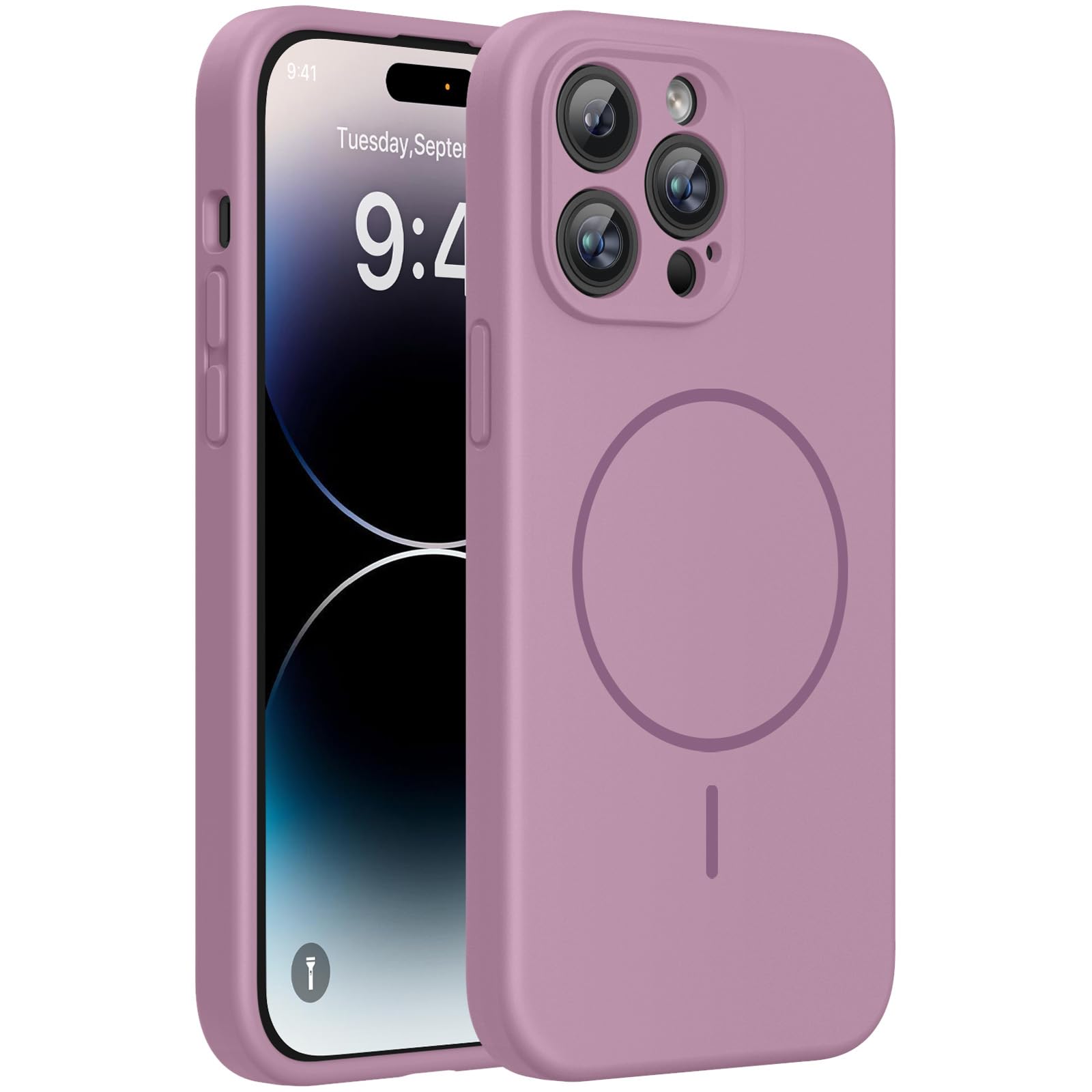 Photo 1 of Miracase Silicone Case for iPhone 14 Pro Max - Blackcurrant