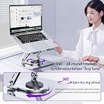 Adjustable Laptop Stand, 360 Degree Rotation, Lift, Folding Heat Dissipation Full Body Carbon Drill Material Metal Tablet Portable Stand Compatible with 21-inch Laptop, ipad Tablet - Silver