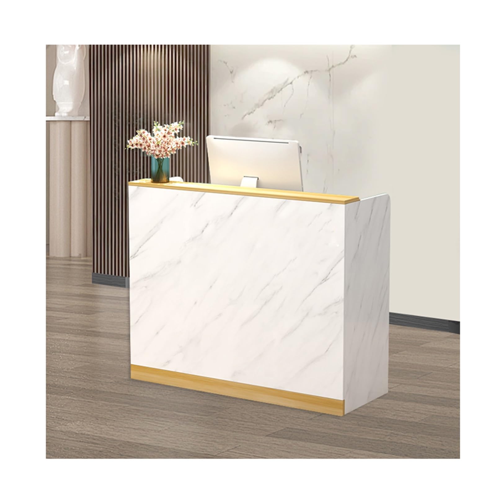 Piccolo banco reception moderno per saloni di bellezza e vendita al dettaglio, semplice bancone cassa per ufficio, negozio, clinica, atrio, casa (A, 80 cm)