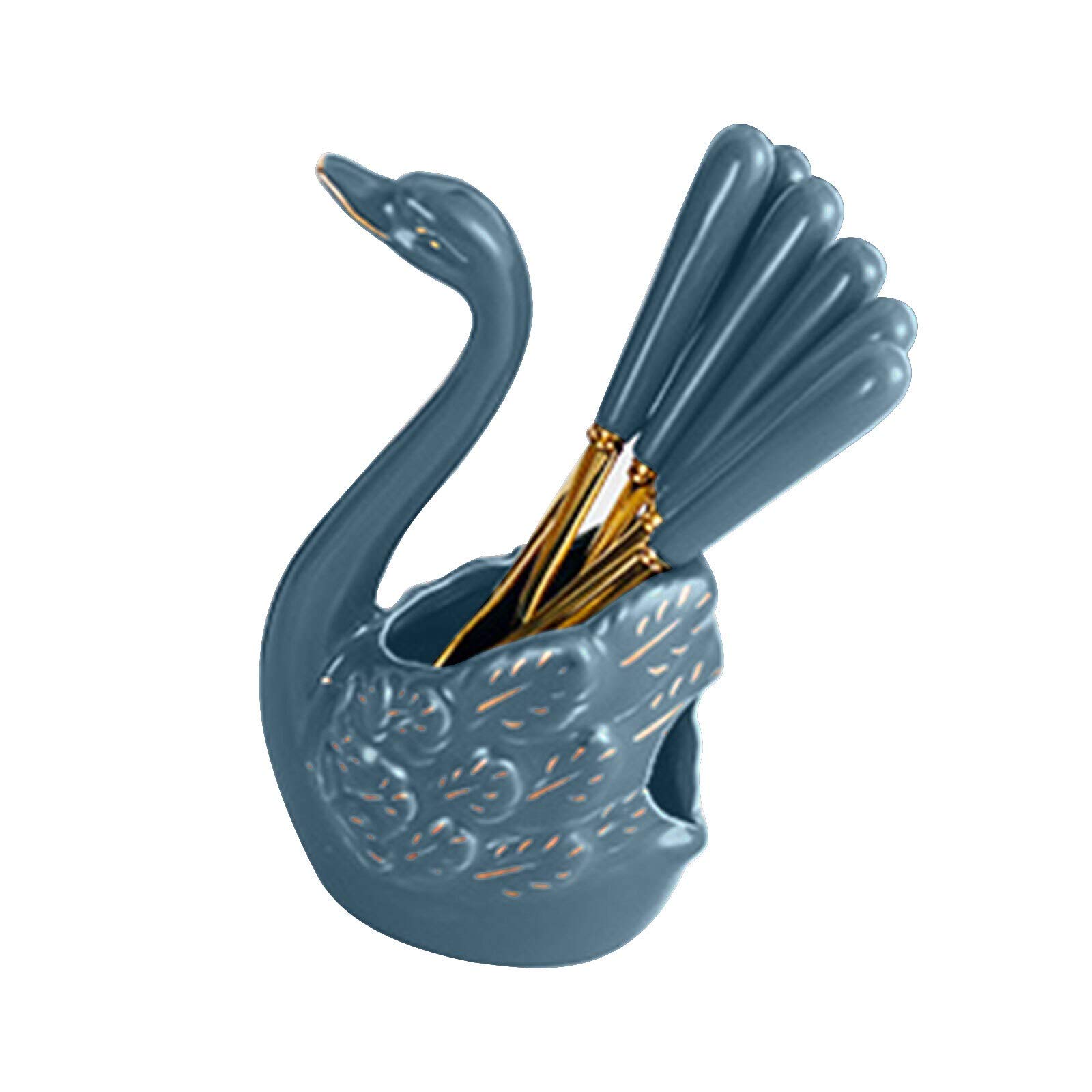 Porte-cuillère cygne en céramique, le cadeau idéal pour décoration de table de fête