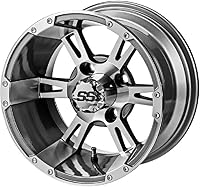 Vista 2 de Bundle - 9 Items: LSI Raptor 12" Golf Wheels Gm/Machined 215x35 Cruze Tires [for YamahaGolf Carts]