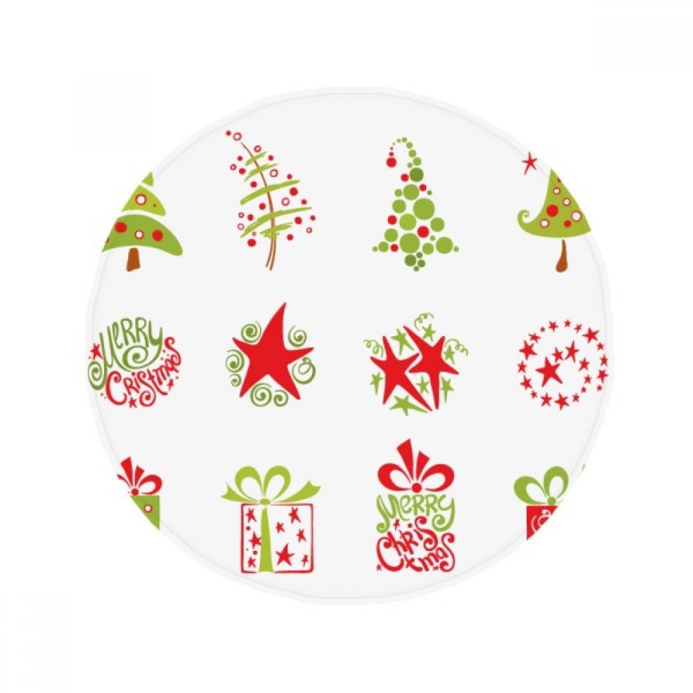Tapis de sol rond de Noël avec illustration arbre rouge haute qualité 80cm