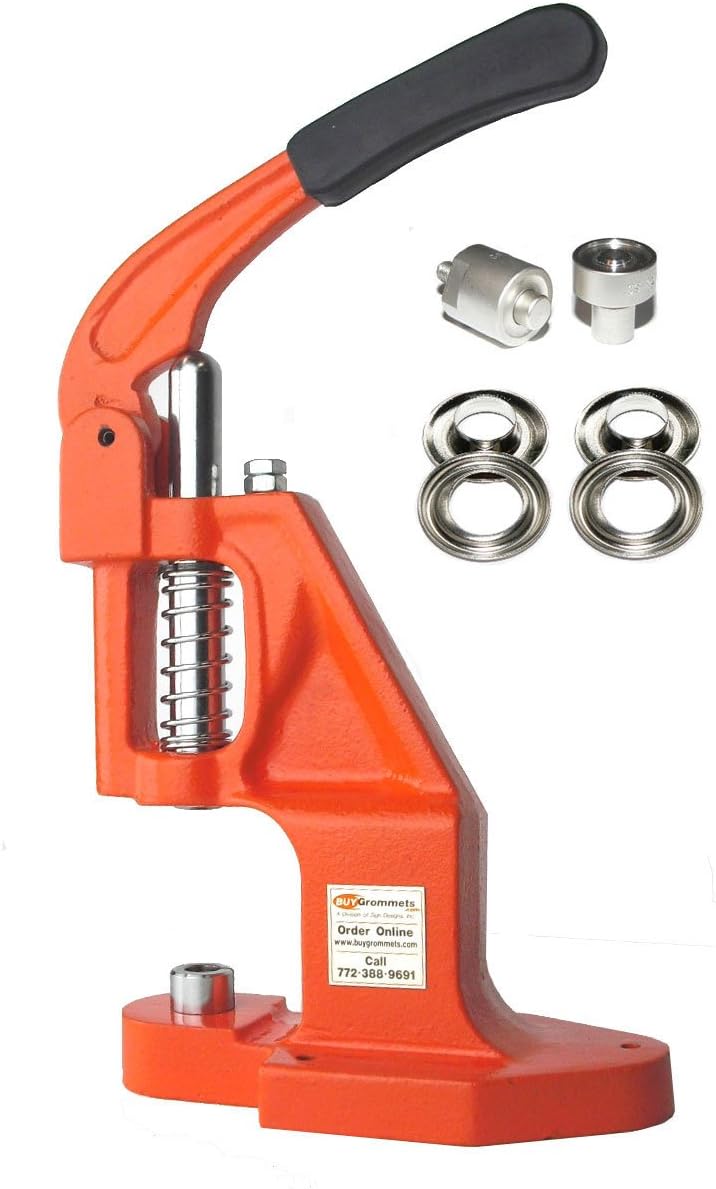 Grommet Machine Complete Kit - ClipsShop BGTEP Grommet Press, 00x 11/64'' Nickel Grommets Qty 500 & #00x Die Set
