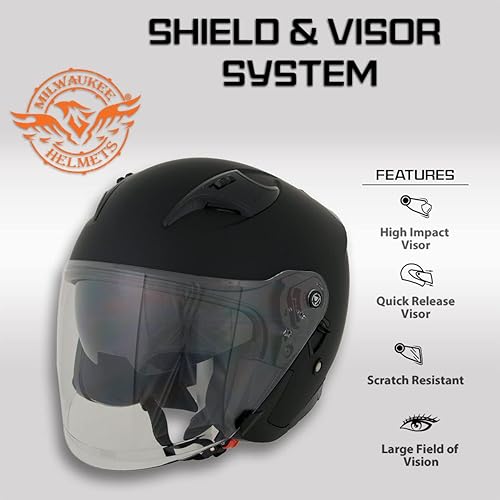 Miniatura 4 de Milwaukee Helmets Casco de motociclista de cara abierta 34 MPH98XX - XXL