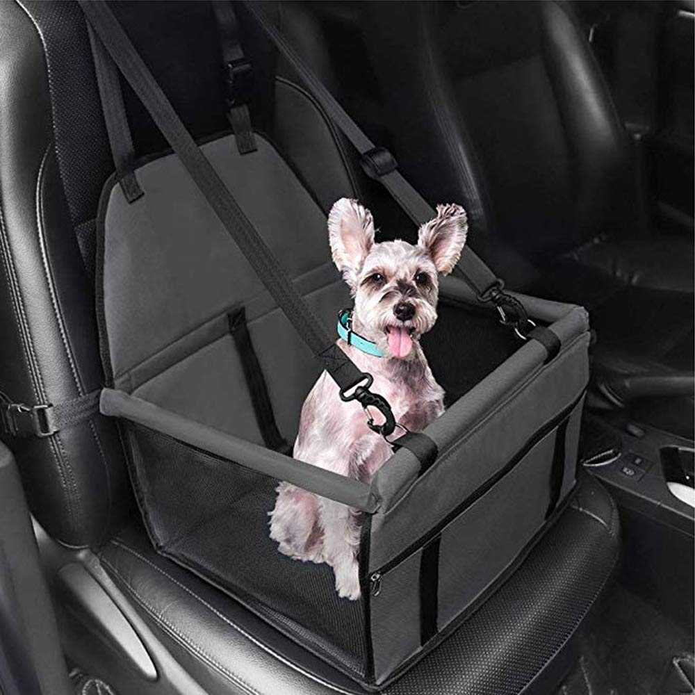 MENGQI - Asiento de seguridad de coche para perro, funda apta para mascotas pequeñas y medianas, lavable, plegable y transpirable