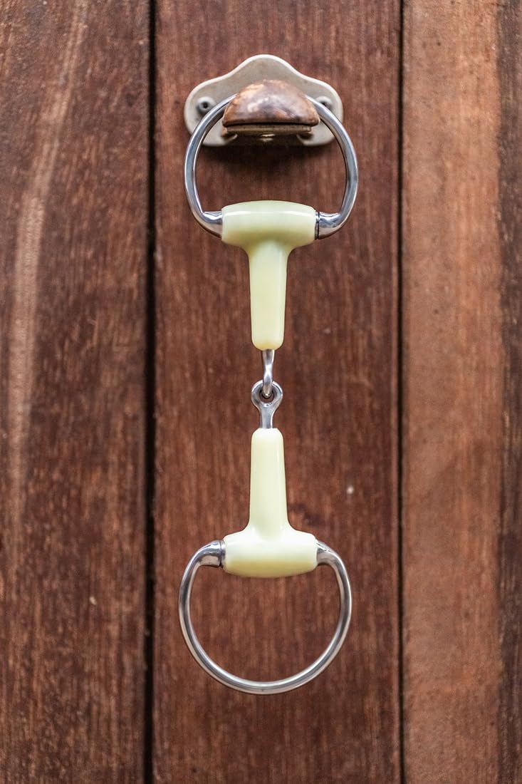 Equinate Olivenkopfgebiss mit Apfelgeschmack 18mm einfach gebrochen 12,5cm | Anatomisch geformtes maulfreundliches Gebiss mit sanfter Einwirkung | Lasergraviert