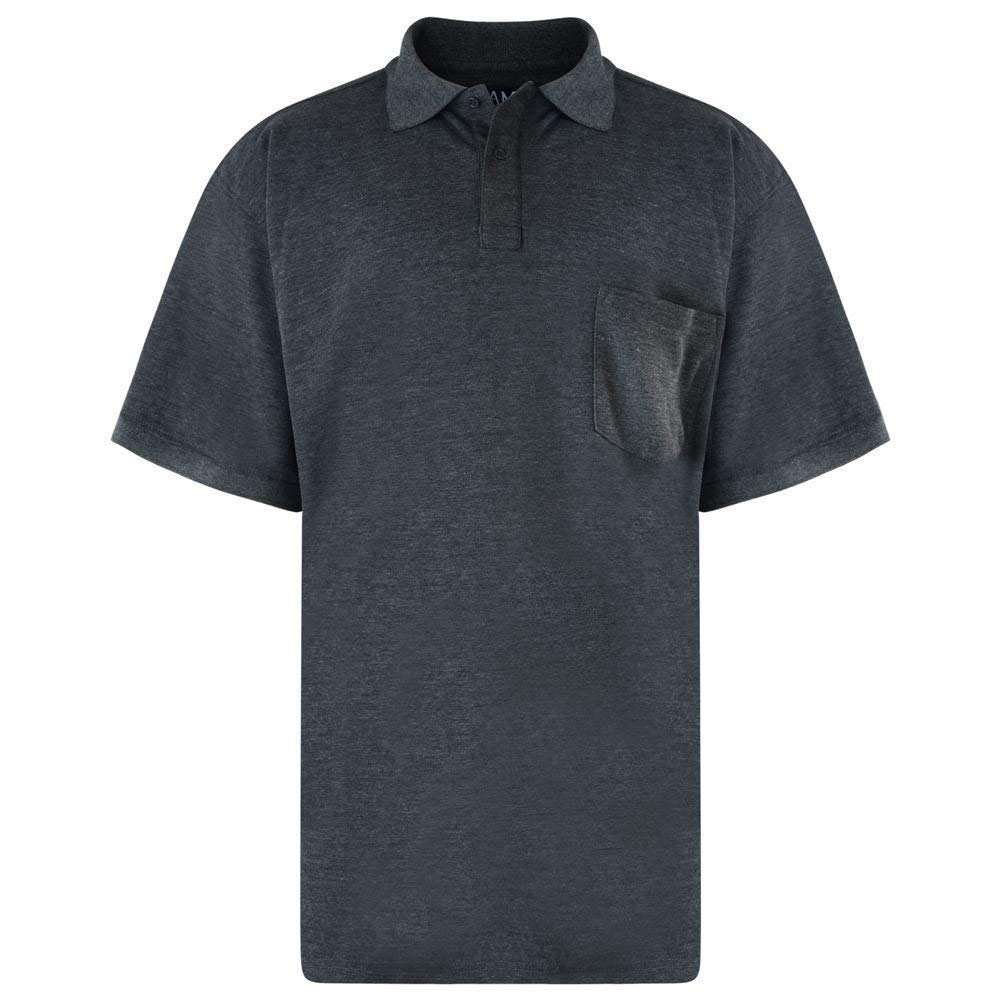 Kam Poly Cotton Soft Fabric Plain Basic Polo Shirt in Charcoal in 4XL