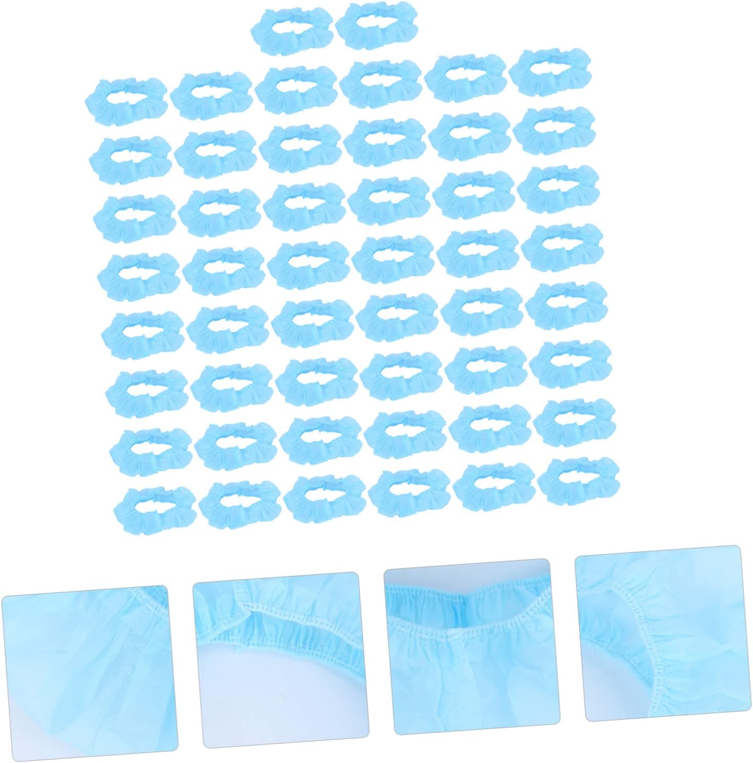 Outdoor Disposable Toilet Seat Covers 50pcs Non-Woven Thickened Mat Soft Round for Adults Boys and Girls Travel Home Use Blue