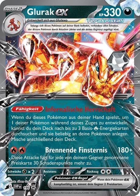 BB-Toy-Trades kompatibel für Pokemon Black Star Karte Karmesin & Purpur Kristall Glurak ex SVP196 Fullart Holo Einzelkarte - DEUTSCH