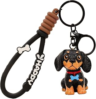 Comprar Llavero del perro del Dachshund, llavero lindo del perro,Llavero de dibujos animados Llavero de perro - Llavero de resina con diseño de perro salchicha, llavero lindo para coche, colgante divertido pa