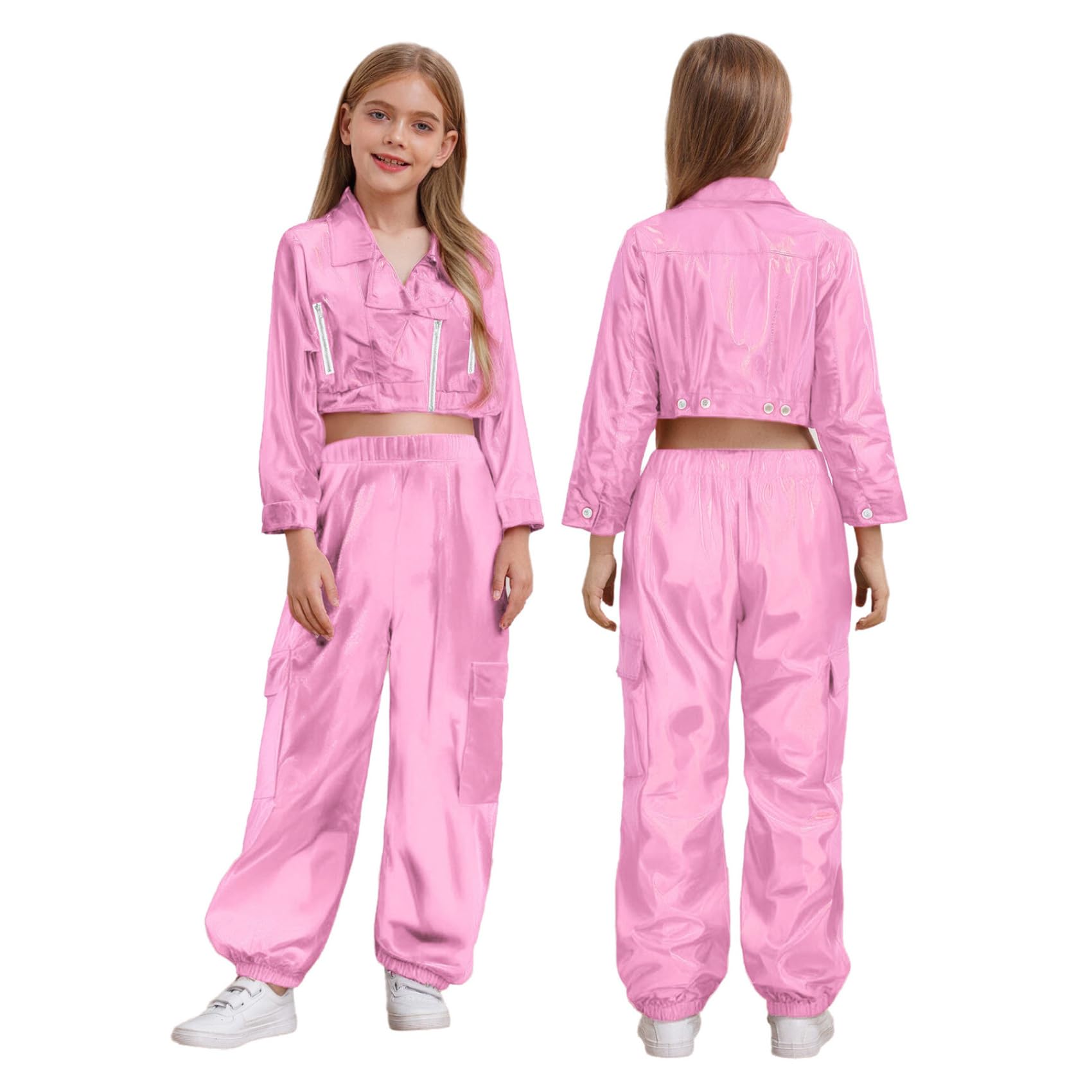 Ropa urbana traje de dos piezas de baile hip hop jazz para niños 5