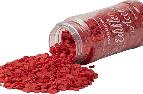 Miniatura 3 de Lentejuelas rojas comestibles  Acentos de confitería, sin gluten, sin huevo, sin nueces, Kosher, mezcla de chispas elegantes, para hornear,
