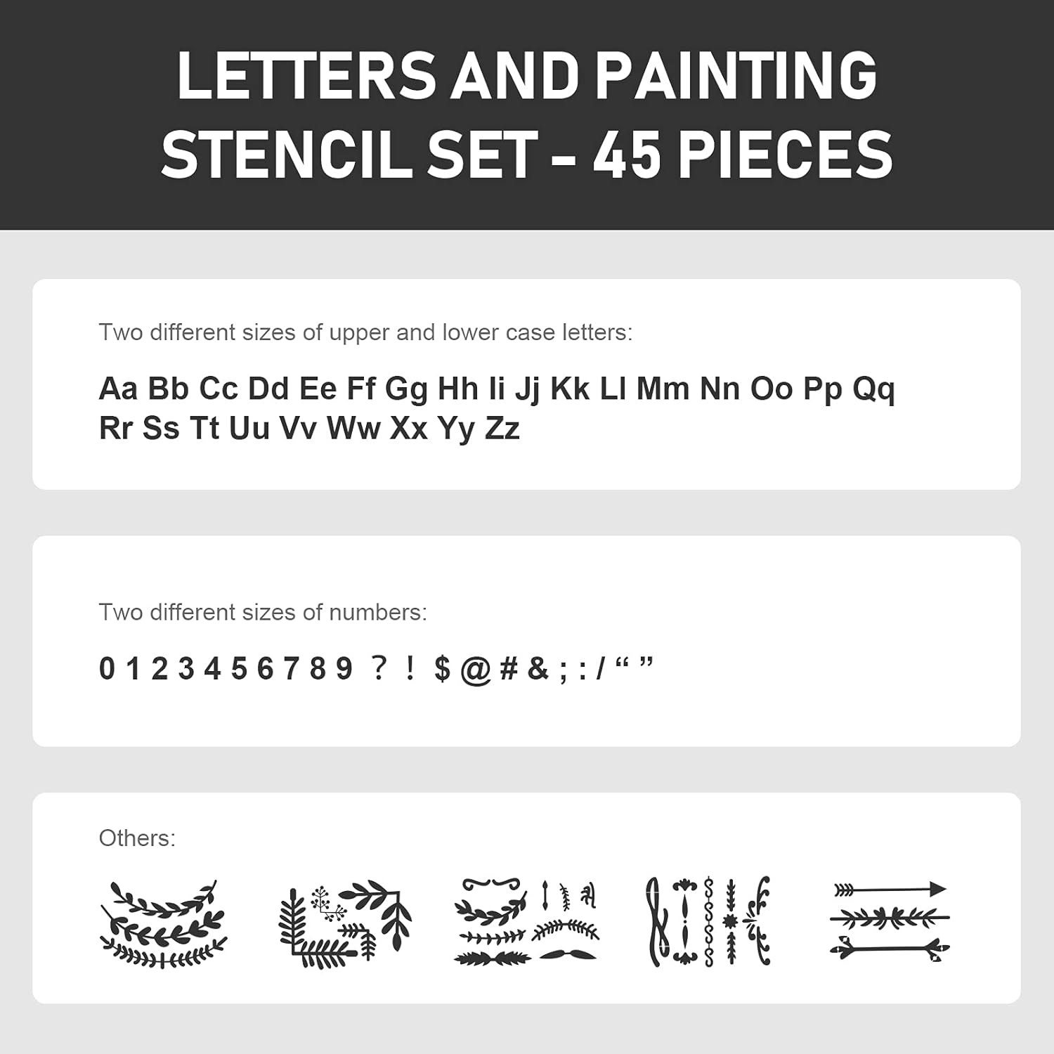 Buy 45 Pieces Calligraphy Stencil Set, Reusable Cursive Letter Stencil