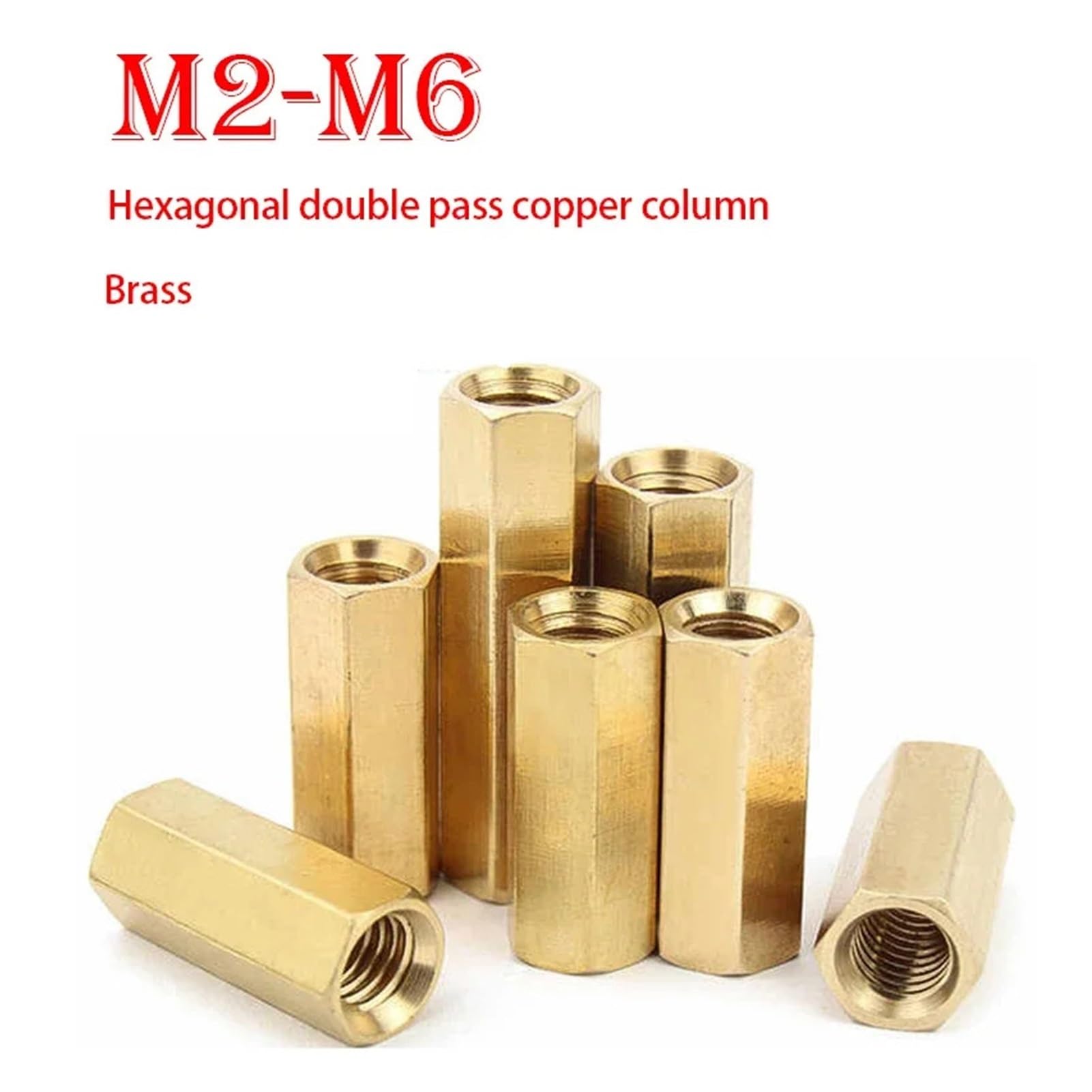 5-30 pezzi M2 M2.5 M3 M4 M5 M6 in ottone esagonale maschio femmina distanziatore scheda pilastro doppio passaggio filettatura esagonale scheda madre distanziatore dado colonna cava(15mm,M6-5PCS)