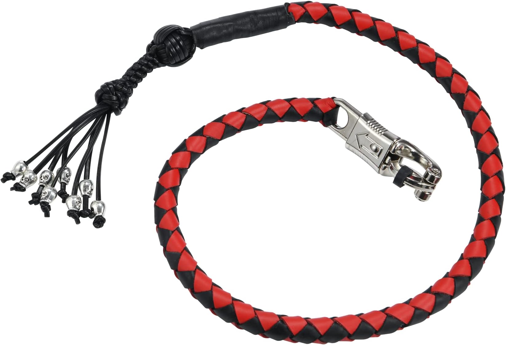 GARGOYLE BELLS Biker Whip 42" Motorcycle Get Back Whip, Handlebar Accessories for motorbike, Genuine Leather Whips for Motorcycles