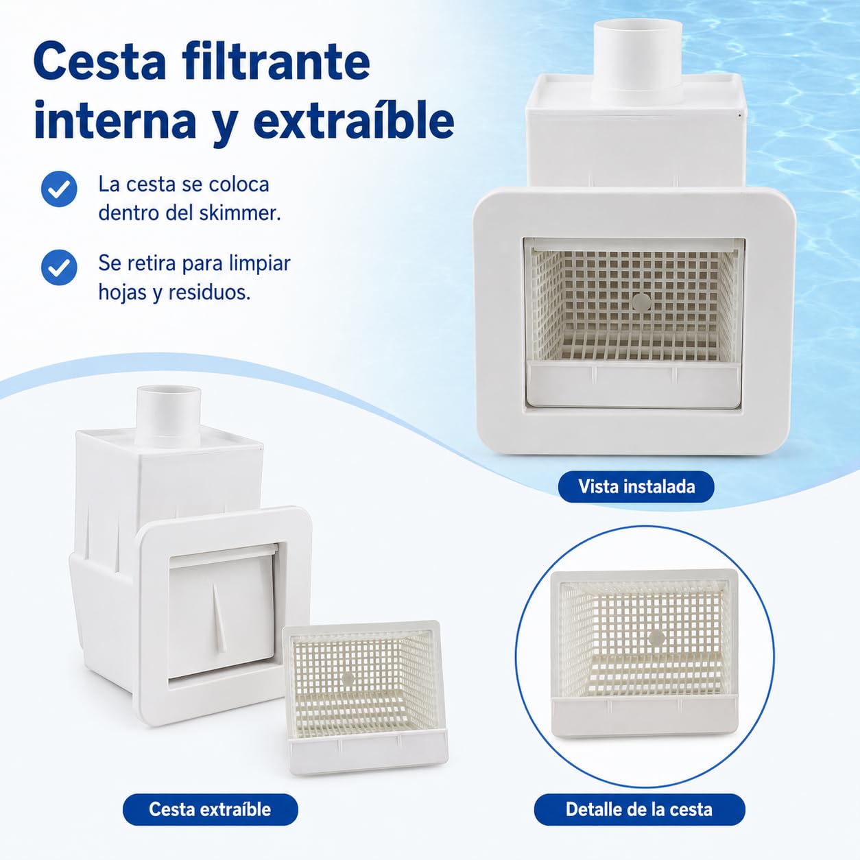 Skimmer Set OOL Skimmer en Plastique Facile À Installer Skimmer ADAPTÉ AUX SPAS ET PISCINES