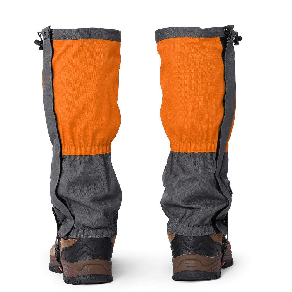 Ghette per Le Gambe, Antivento Impermeabili, Rilevatori Windproof, per Scarponi da Neve, Escursionismo, Camminata, Campeggio, Arrampicata, Caccia, Pesca (Arancia)
