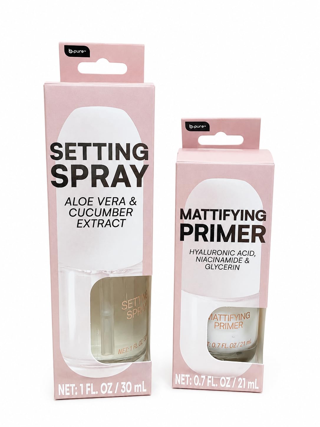2-Piece Makeup Prep & Set Duo – Mattifying Face Primer (0.7 fl oz) + Refreshing Setting Spray (1 fl oz) – Appearance of Smooth Skin, Oil Control Makeup Essentials Bundle
