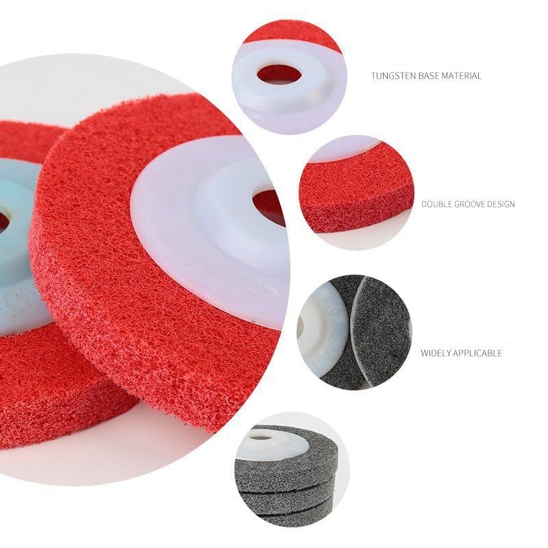 Grinding Wheels,Carving Disc, Fiber Polishing Wheel Non Woven Abrasive Disc 4inch Grinding(2pcs,12P)